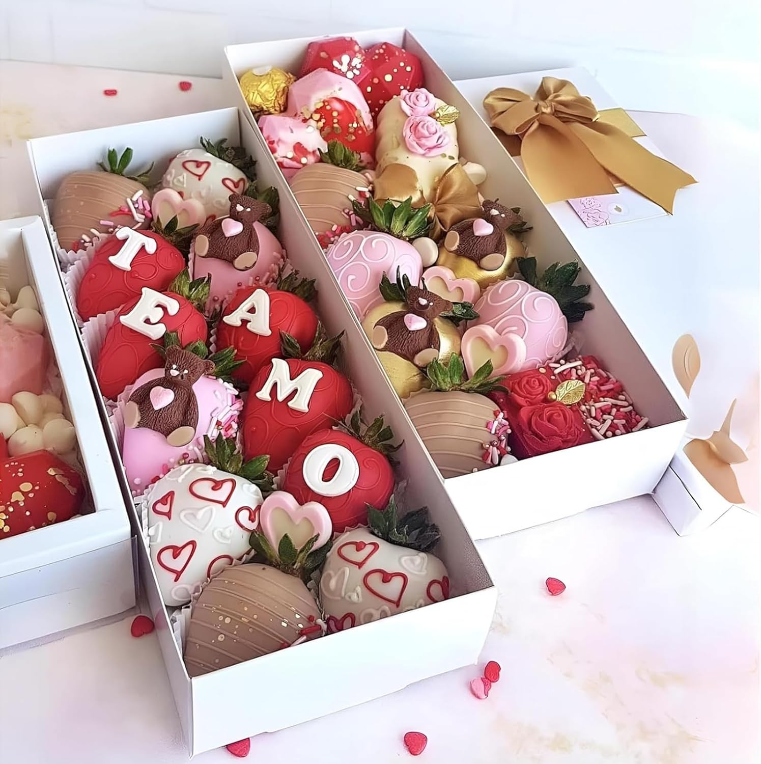 Chocolate Covered Strawberries Boxes for Christmas Valentine's Mother's Day