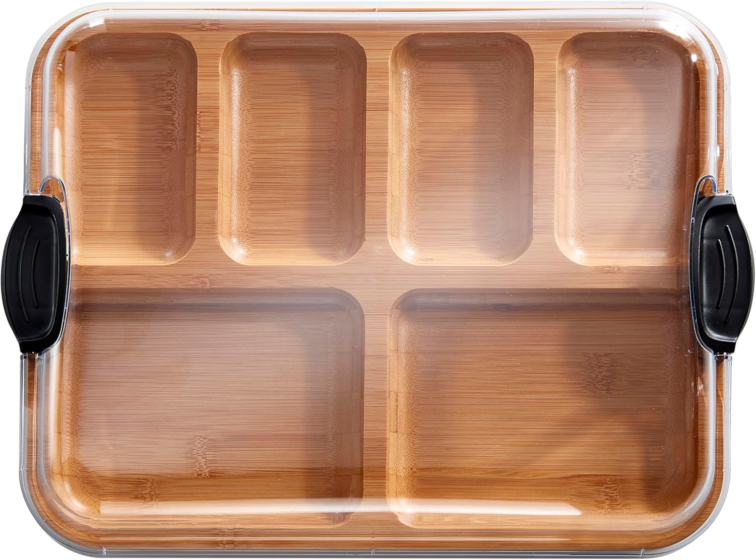 Farberware Build-a-Board Cutting Board with Compartments and Clear Locking Lid for Charcuterie