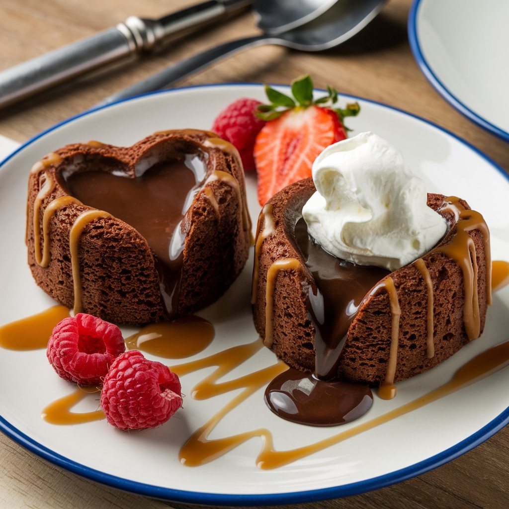 Heart-Shaped Chocolate Lava Cakes