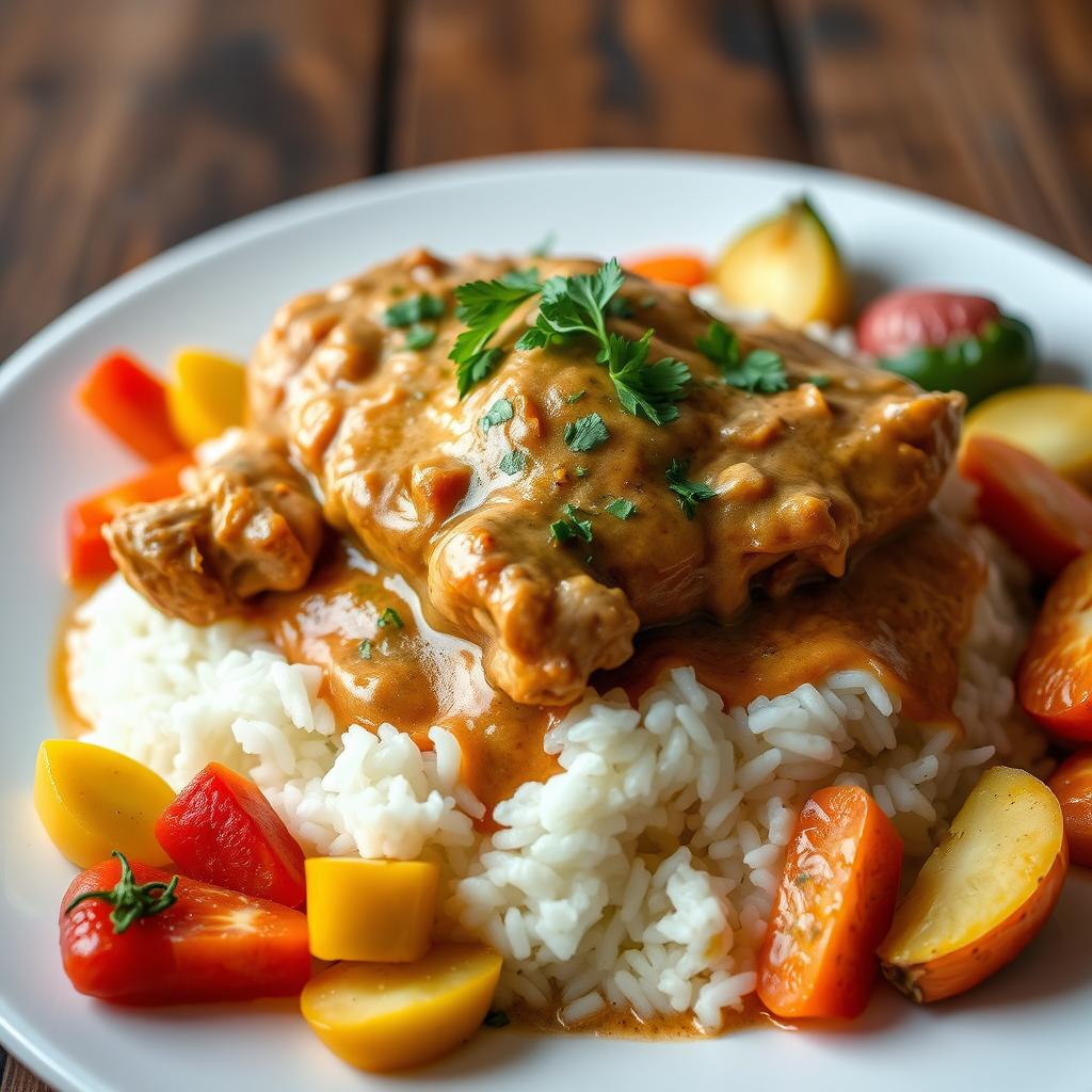 Smothered Chicken and Rice