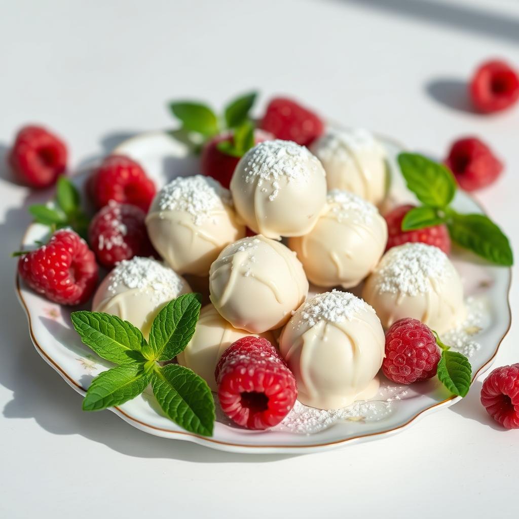 White Chocolate Raspberry Truffles