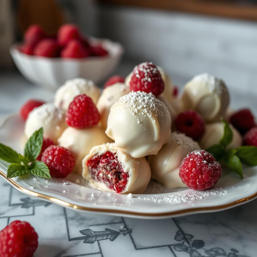 White Chocolate Raspberry Truffles
