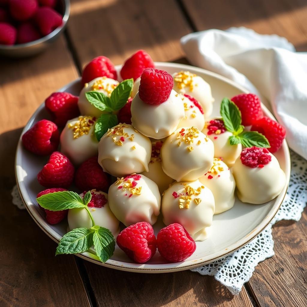 White Chocolate Raspberry Truffles