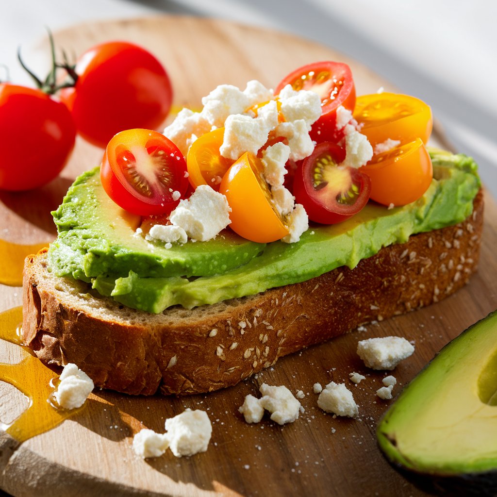 Avocado Toast with Cherry Tomatoes and Feta