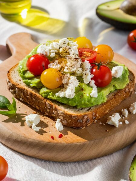 Avocado Toast with Cherry Tomatoes and Feta