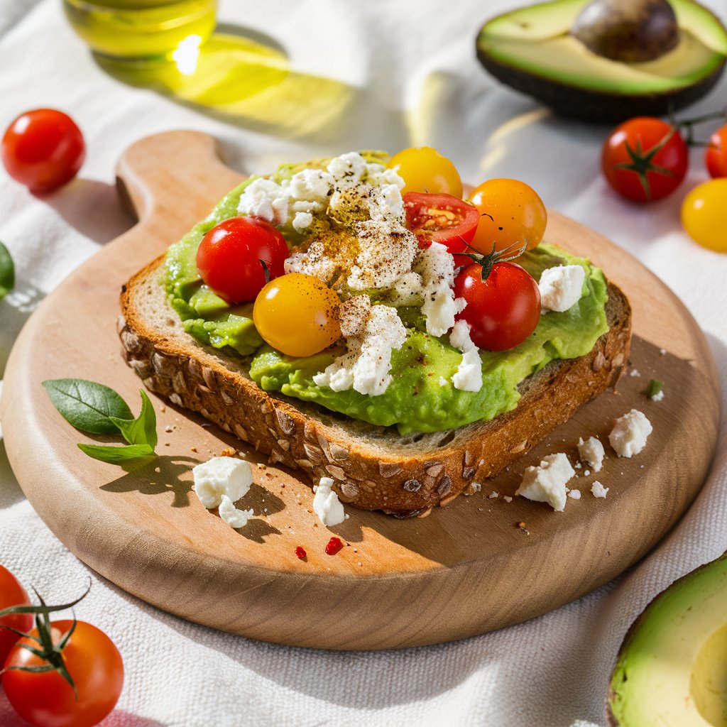 Avocado Toast with Cherry Tomatoes and Feta