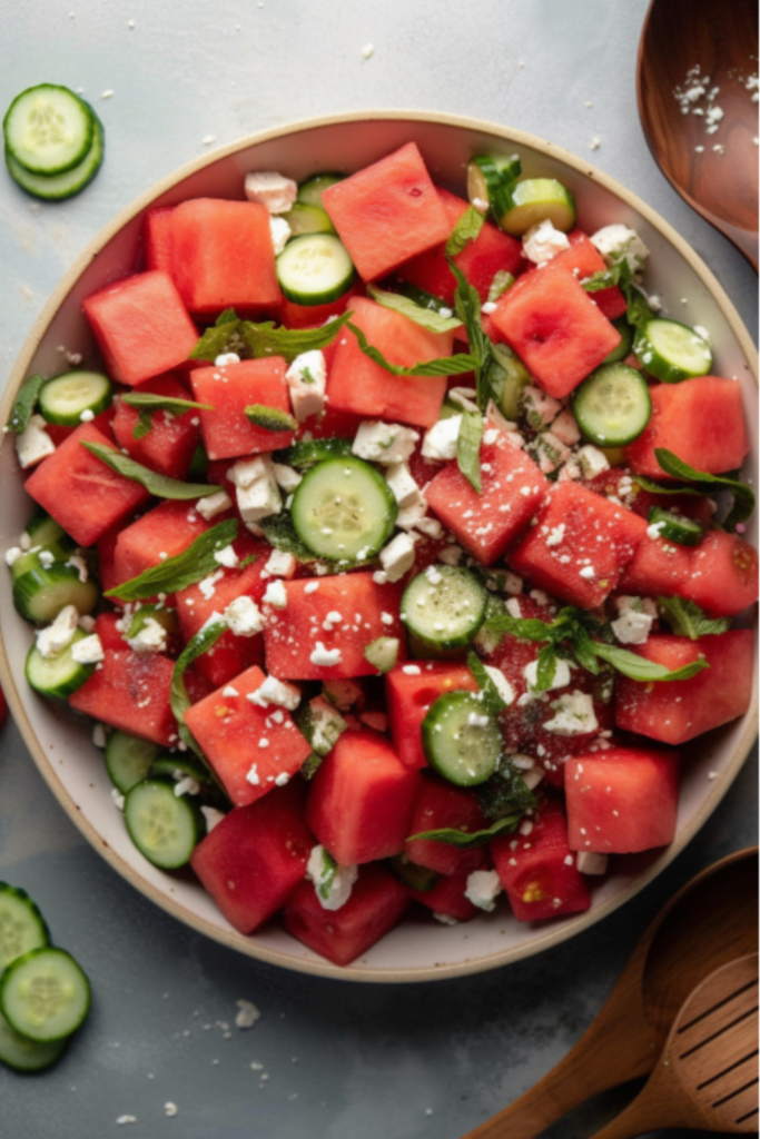 Watermelon and Feta Salad Toast