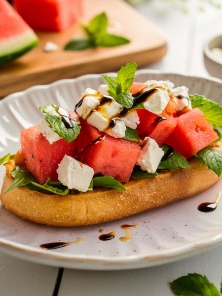 Watermelon and Feta Salad Toast